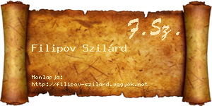 Filipov Szilárd névjegykártya